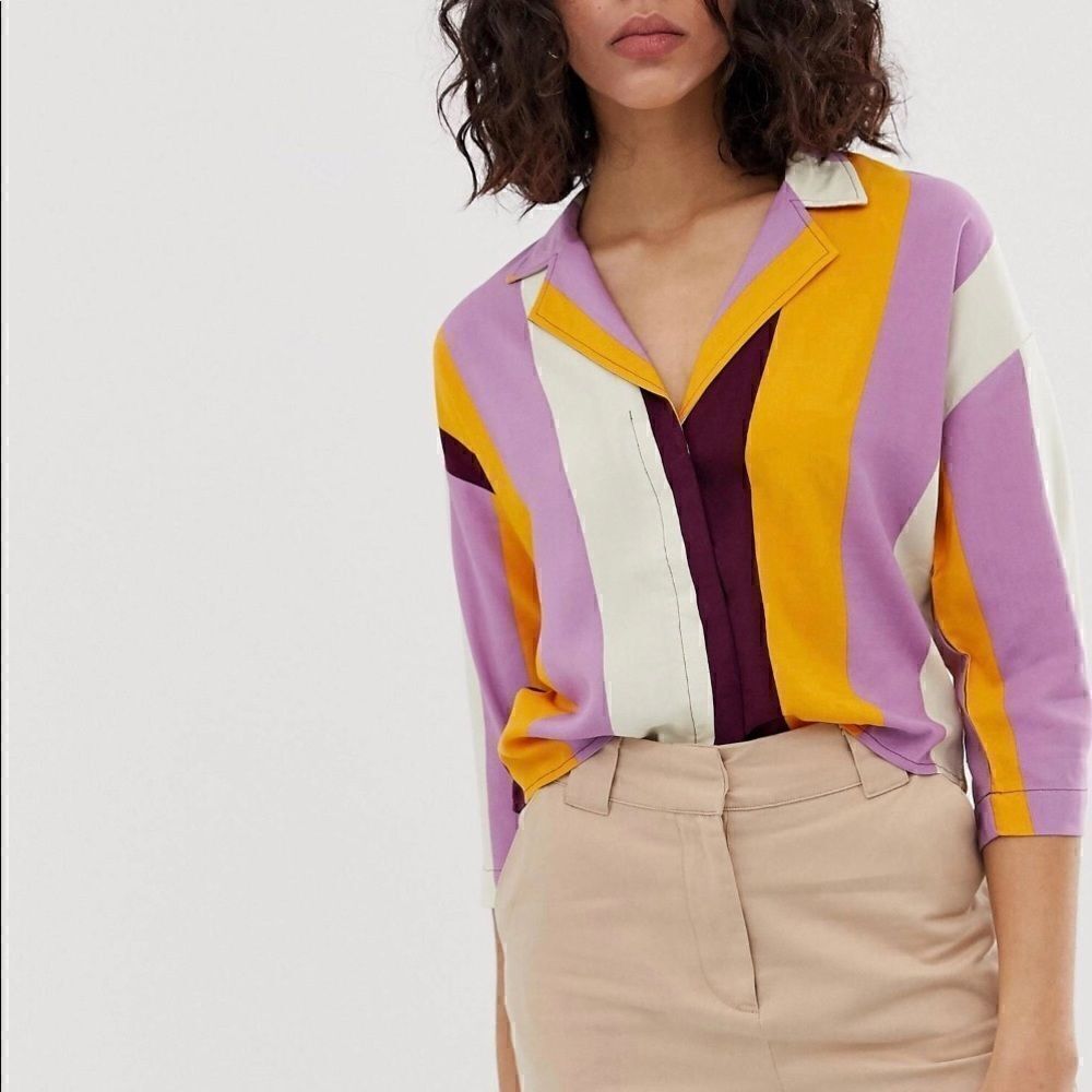 ⭐️⭐️HOST PICK⭐️⭐️ NATIVE YOUTH short reverse collar striped shirt